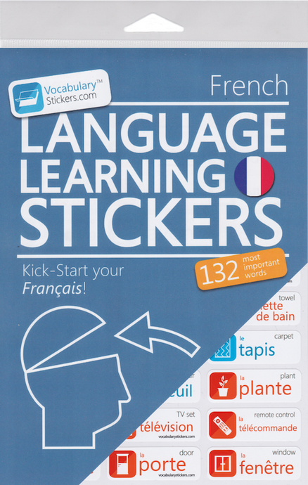 Aufkleber zum Lernen der französischen Sprache