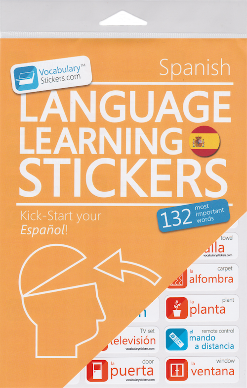 Aufkleber zum Lernen der spanischen Sprache