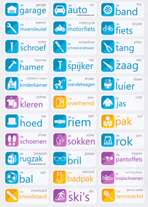 Etiketten zum Erlernen der niederländischen Sprache
